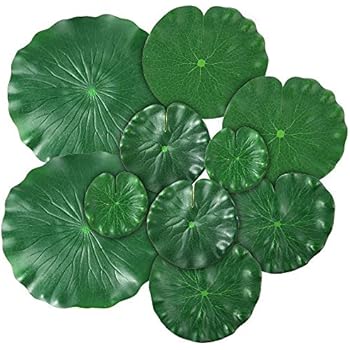 Ho2nle Artificial Lilies Pad Realistic Non Toxic Floating Water
