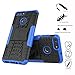 LiuShan Huawei P Smart case, Shockproof Heavy Duty Combo Hybrid Rugged Dual Layer Grip with Kickstand for Huawei P Smart 2018 (Not fit P Smart 2019) Smartphone (with 4in1 Packaged),Blue