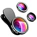 VicTsing 3 in 1 Fisheye Lens, 0.4X Super Wide Angle Lens, Macro Lens,2 Detachable Clamps, iPhone Camera Lens for iPhone 8, iPhone7, 6s, 6, 5s and Other Smartphones