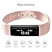 Fitness Tracker,007plus D115 Bluetooth 4.0 Pedometer Sleep Monitor Concise Style Point Touch Activity Tracker(Pink)