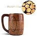 Huhushop Yosoo 350mL Wooden Beer Mugs,Handmade Retro Brown Drinkware with Handle for Wine/Coffee/Tea Gift Drinking Cup for Men/Women