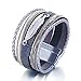 17mile Feather Grey Wrap Leather Bracelet Multilayer Cuff Rope Hand Rhinestone Fashion Bohemian Jewelry with Alloy Magnetic Clasp