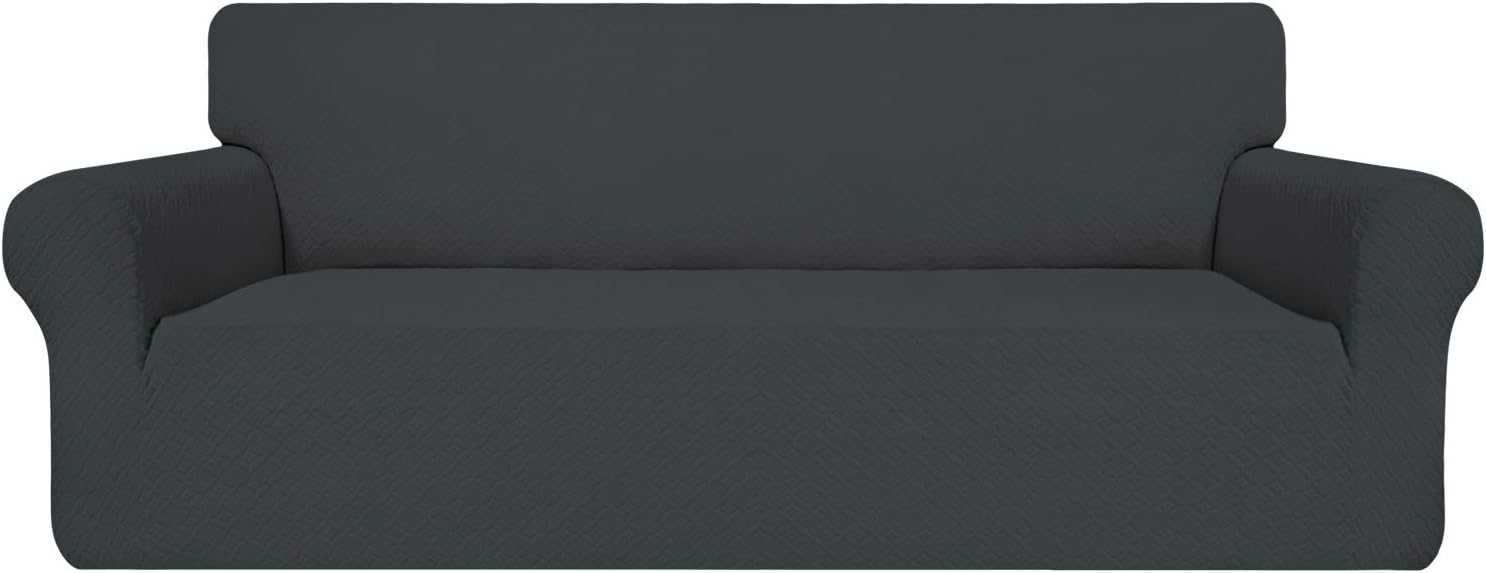 Easy-Going Couch Cover, Stretch Sofa Slipcover, Soft Jacquard Sofa Cover, Non-Slip Slipcovers with Elastic Bottom, Furniture Protector for Kids, Pets (Sofa, Dark Gray): Furniture & Decor