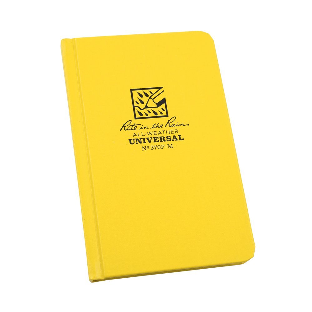 Rite In The Rain Universal Fabrikoid, Side Bound Book, 4¼ x 6¾" (80 Sheets) - Yellow