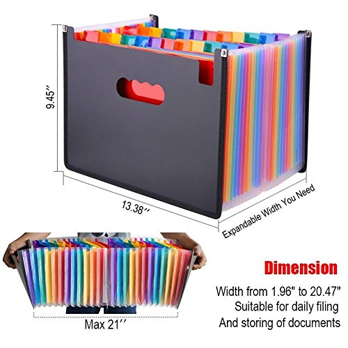 Multi Colored Expanding File Folders SummerZee 24 Pockets A4