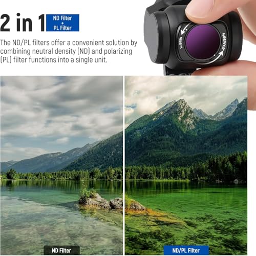 NEEWER Magnetic ND/CPL Filter Set Compatible with DJI OSMO Pocket 4 & Pocket 3 Creator Combo Accessories, Action Camera 6 Pack UV CPL Neutral Density ND16/PL ND32/PL ND64/PL ND256/PL Filters