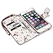 iPhone 6S Plus Case, Terrapin [Red] [Floral Interior] Premium PU Leather Wallet Case with Card Slots Cash Compartment and Detachable Wrist Strap for iPhone 6 Plus / 6S Plus - Red