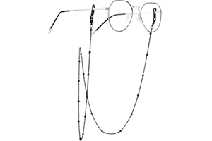 ChainsPro Glasses Chain, Eyeglass Strap For Women Sunglasses - Gold Plated/Stainless Steel/Black Eyeglasses Chain