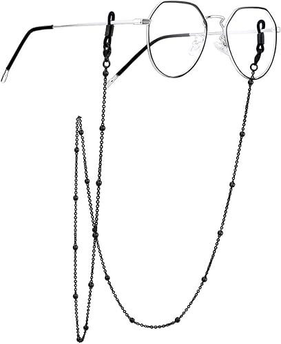 Amazon Chainspro メガネチェーン 眼鏡 ストラップ 70cm ボールチェーン ブラック サージカルステンレス シンプル 男女兼用 ジュエリー小物 ケア用品 通販