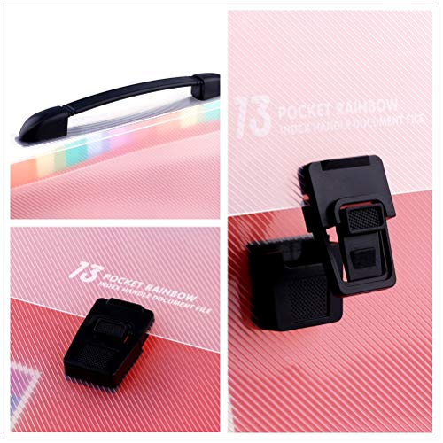 File Folders, 13 Pockets A4 Accordion File Organizer Letter Size Portable School Business Office Document Holder - Thumbnail 2