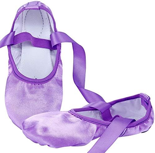 Wendy Wu Girls Womens Dance Shoe Pink Ballet Pointe Slippers Ballet Flats Shoes with Ribbons Toe Pads Black Pink Red