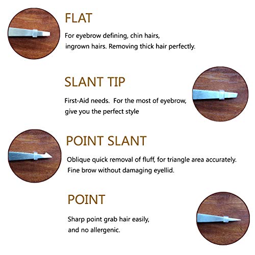 image for HXL Tweezers Set 4-Piece Professional Stainless Steel Tweezers- Best P