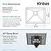 KRAUS Pax 22 1/2-inch 16 Gauge Undermount Single Bowl Stainless Steel Kitchen Sink, KHU23