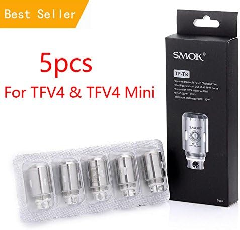 5pcs ŠMOK Original ŤḞ-T8 0.16 CòÎLs For ŤFṼ4 + ŤFṼ4 mini TAṄK