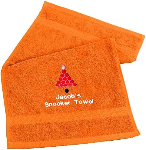 aztex Personalised Snooker Towel, 100% Cotton, Orange