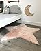 Machine Washable Faux Sheepskin Blush Star Area Rug 3' x 3' - Soft and silky - Perfect for baby's room, nursery, playroom (Star Large Blush)