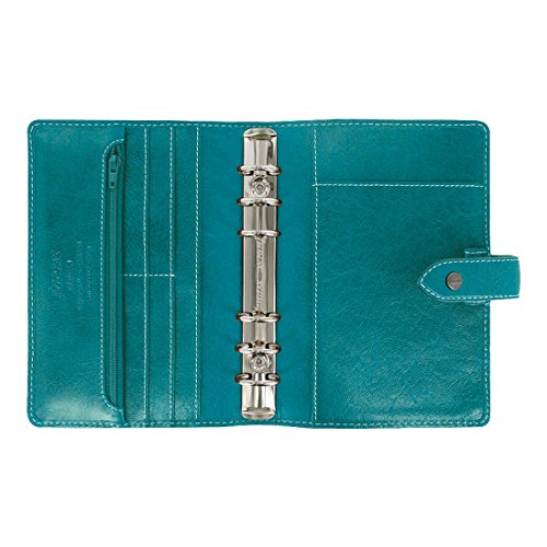 Filofax Malden Kingfisher Personal Size Leather Organizer Agenda Planner Ring Binder 2019 Calendar with DiLoro Jot Pad Refills (Personal, 2019 Kingfisher, 026026)