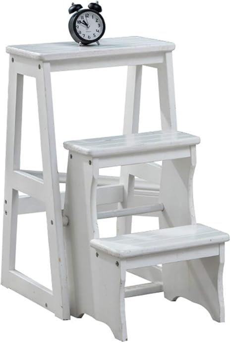 Klapptreppe Klapptritt Klappleiter Hocker aus Holz 3 Stufen Leicht und
