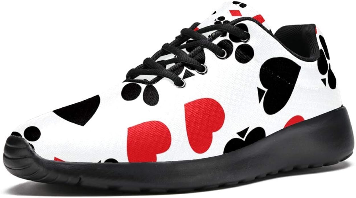 LORVIES Poker Cards Hearts Men’s Sport Shoes