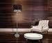 Elegant Designs LF1002-BLK Trendy Romantic Sheer Shade Hanging Crystals, Black Floor Lamp