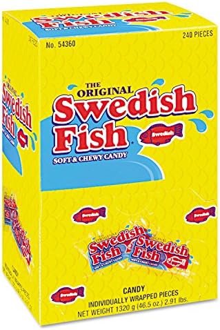 Cadbury Adams CDB43146 Swedish Fish Candy,Individually Wrapped,46.5 oz.,240-BX,RD