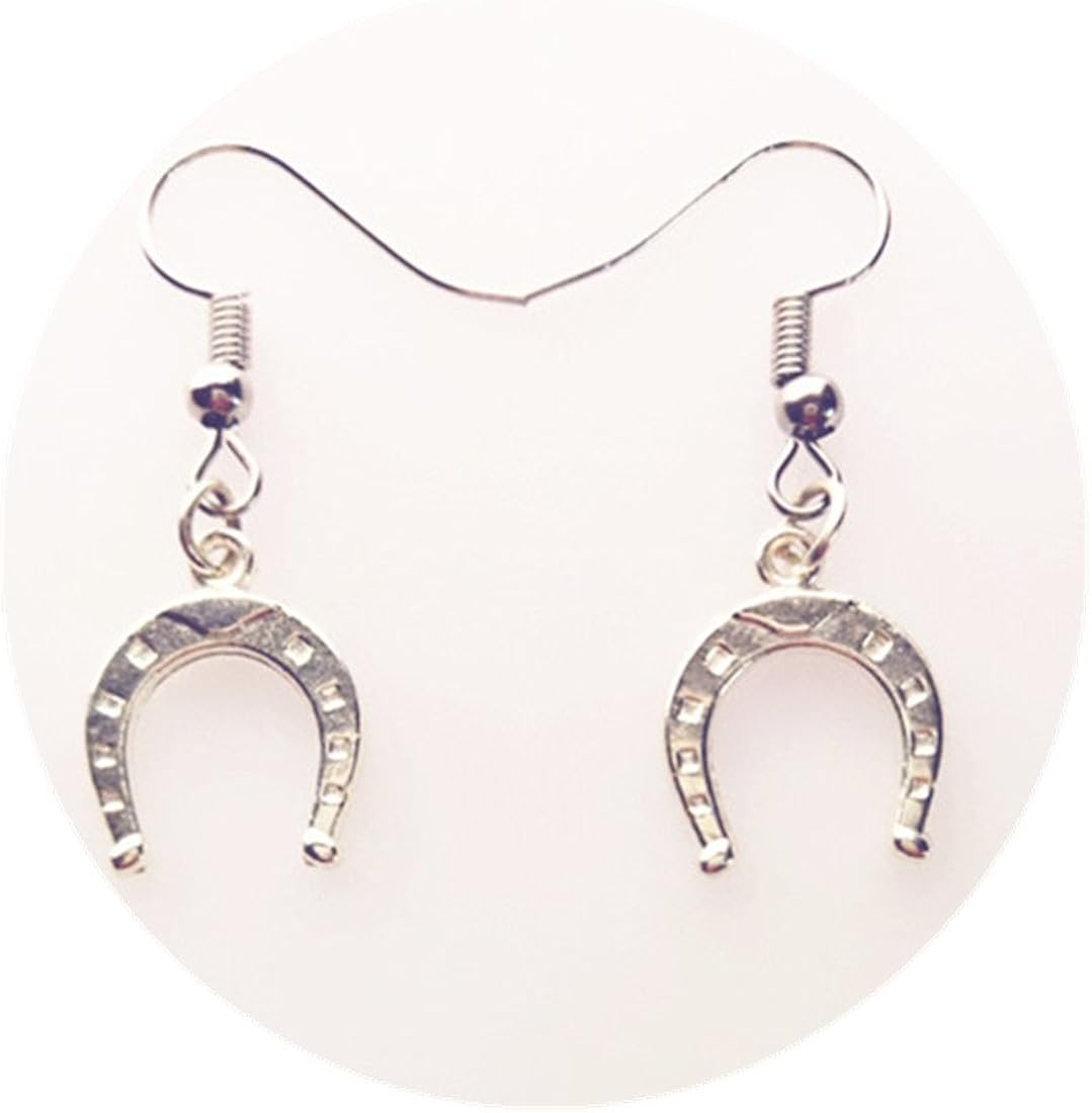 Horseshoe Earrings, Silver Horseshoe Earrings, Horseshoe