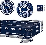 Penn State Nittany Lions Party Bundle: 8 Dinner Plates, 8 Lunch Plates, 20 Lunch Napkins, And Plastic Tablecloth