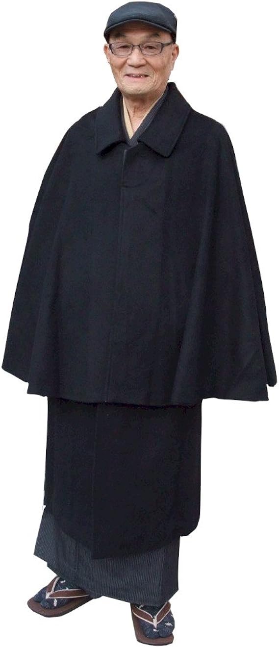 Amazon 紳士用 男物 トンビコート ウール 黒 メンズ 着物 防寒