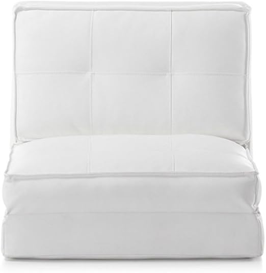 Materassi Com Poltrona Letto Scacco Con Rivestimento In Ecopelle Bianca Misura Singola Amazon It Casa E Cucina