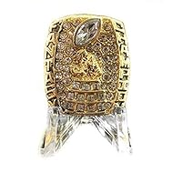 Legacy Rings 2018 Fantasy Football Championship Ring Trophy with Acrylic Display Stand Heavy Solid Prize Award Gold Plated FFL League Winner Size 10-14 (Gold, 14)