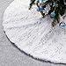 XAMSHOR Sequin Christmas Tree Skirt Soft Plush Mat White Faux Fur Holiday Party Decorations 48 Inch