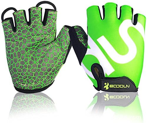 ShengEn Spring Summer Autumn Pro Half Finger Cycling Gloves Jel Padded XL Green For Mountain Road Racing Biking Cross Training Gym Workout Exercise & Other Outdoor Sports