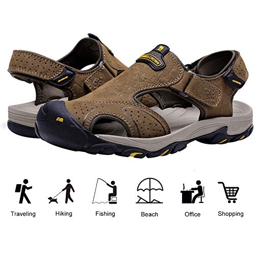 CAMEL CROWN Sandalias de Senderismo para Hombre, Impermeables, de Piel,  para Deportes al Aire Libre, Playa, Verano… - Productosmasvendidosamz.com.mx