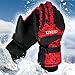GVDV Waterproof Men Women Winter Ski Skiing Snow Warm Gloves (Red)