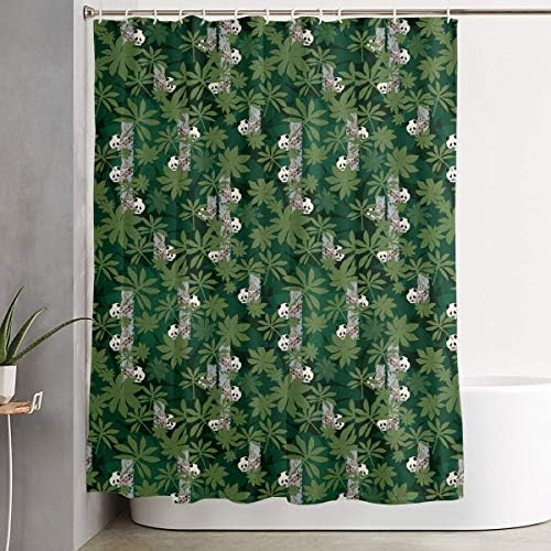 Forest Panda Dark Green Bear Bathroom Shower Curtain Decorative Toilet Celebrate Ornament Picks Set Prints Themed All Supplies Accessories Sale Indoor Home Room Restroom Ornament