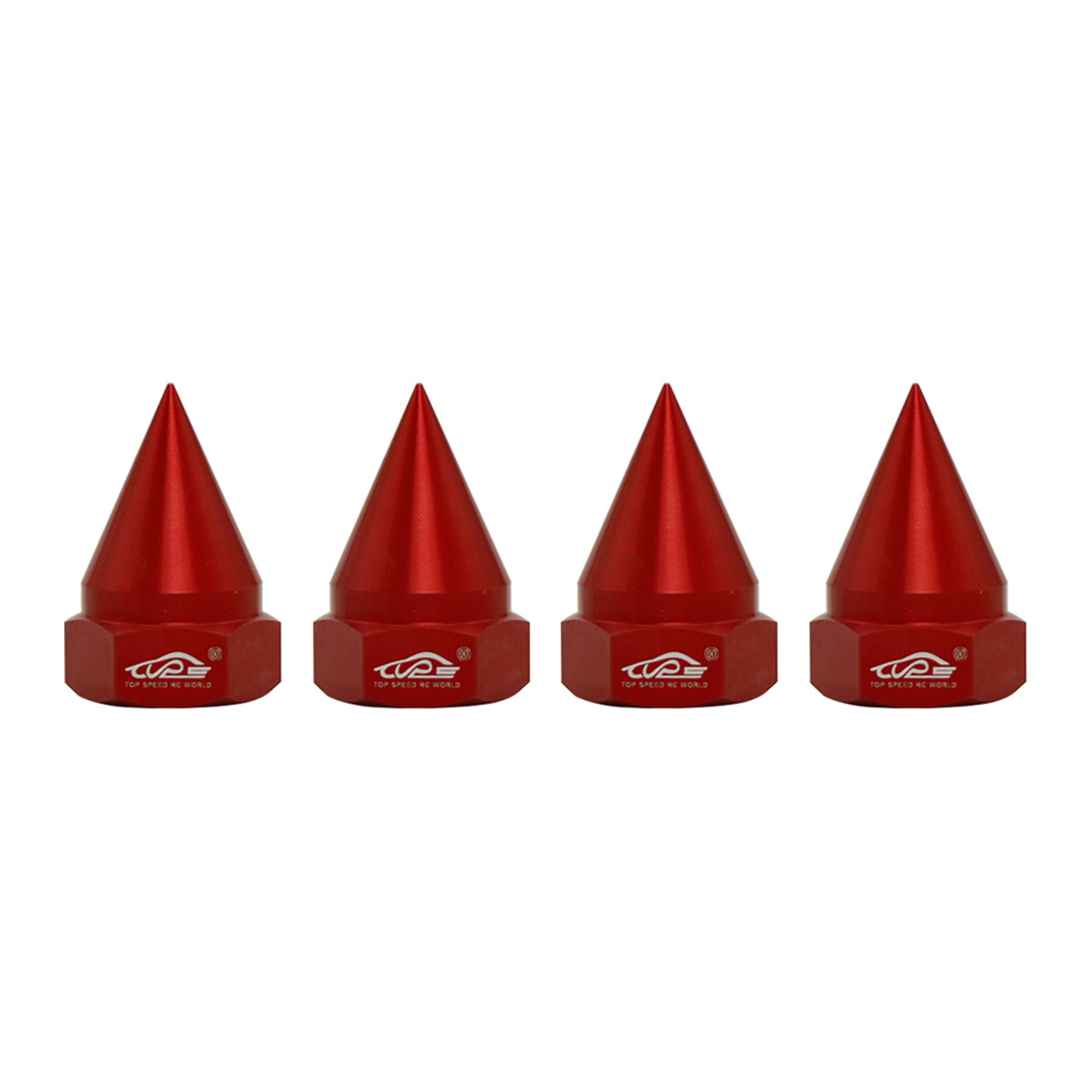 smTSRC Alloy Wheel Nut Cone-Shape 24mm For 1/5 HPI RV KM BAJA 5B RC Car Parts (Red)