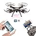 FengLan Remote Control Mode 4 Channel 2.4G 6-Axis Gyro RC Headless Quadcopter X5SW-1 Drone UAV with 2MP HD Wifi Camera (FPV) for Real Time Video Transmission (Black)
