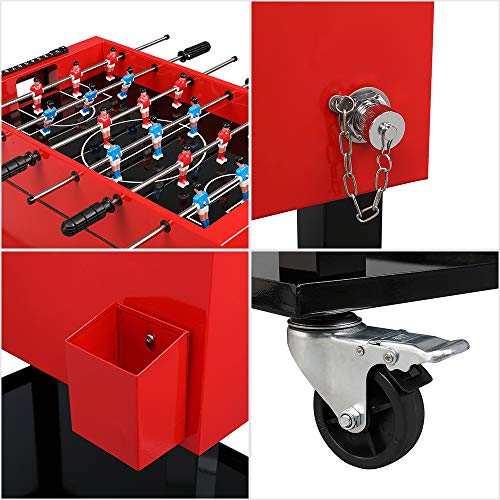 VINGLI 68 Quart Rolling Ice Chest on Wheels with Foosball Table Top