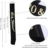 MIOSJI 40th Birthday Sash and Crystal Crown Tiara for Women Party Decorations view 5