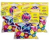 Bulk Buy: Darice DIY Crafts Pop Beads Alphabet and Smiley Face Bright Colors 60 pieces (3-Pack) 0726-92