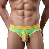 Binmer(TM)Sexy Mens Breathe Underwear Briefs Bulge Pouch Shorts Underpants (L, Green)