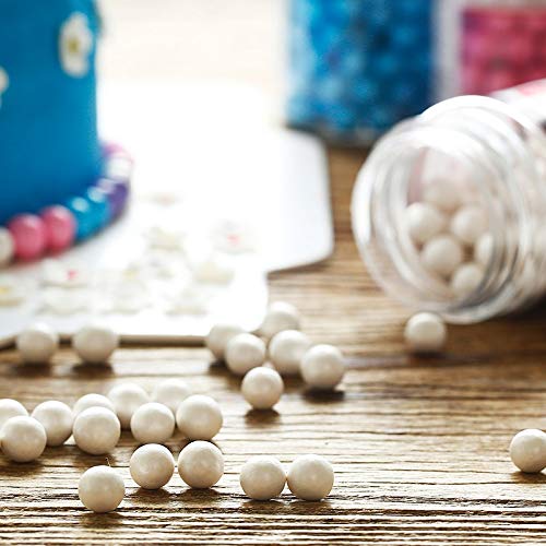 Edible Candy Pearls Cupcake Cake Toppers, Celebrations Candy Pearls Shaker Jar Wedding Shower Party Cake Food Decoration Supplies 4.6oz (White 6.5mm) - Thumbnail 5