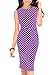 Women Pencil Dress Wear to Work Office Casual Sleeveless Knee Length Vintage Dot BK191 (6（Medium）, Purple)
