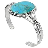 Turquoise Bracelet Sterling Silver 925 with Genuine Turquoise