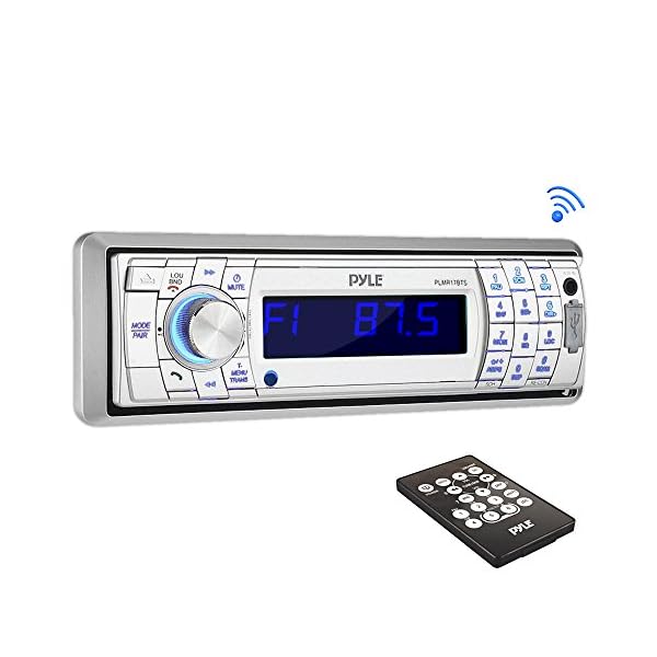 Pyle-AMFM-MPX-In-Dash-Marine-Detachable-Face-Radio-with-SDMMCUSB-Player-and-Bluetooth-Wireless-Technology