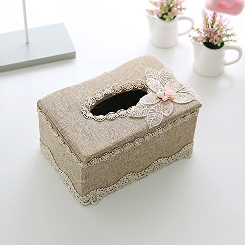 Cloth Towel Box drawing carton car with lace tissue box living room paper extraction box roll paper napkin set, brown
