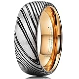 Three Keys Jewelry 8mm Unique Tungsten Rings with Abalone Shell Red Opal Inlaid Inlay for Men Women