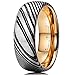 Three Keys Jewelry 8mm Unique Tungsten Rings with Abalone Shell Red Opal Inlaid Inlay for Men Women
