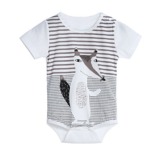 LUNIWEI Baby Boys Girls Fox Printing Romper Jumpsuit Outfits Clothes