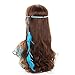 AWAYTR Feather Headband Indian Headpiece - Bohemian Tassels Girls hairband Festival Headwear For Women (Beige)